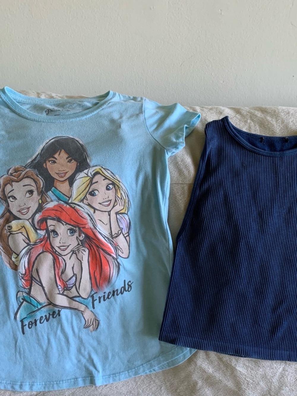 Disney Light Blue Princess Graphic Tee with Red Hair Accent
